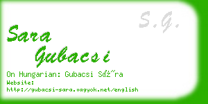 sara gubacsi business card